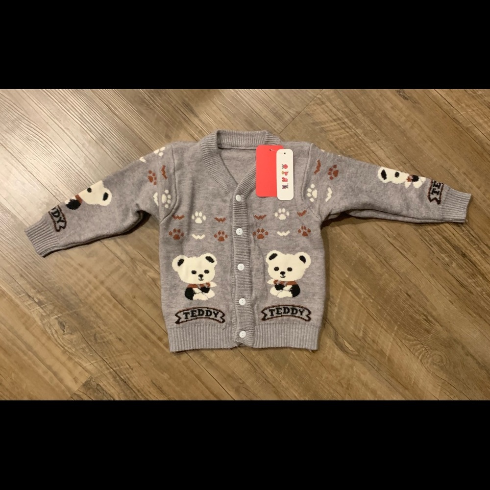 Teddy Bear toddler sweater cardigan